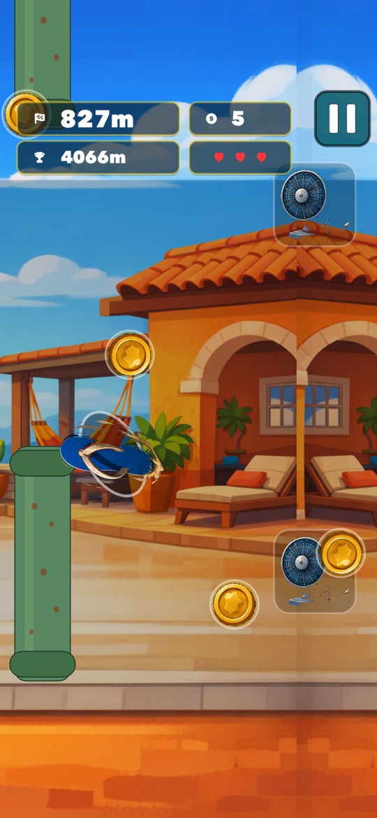 Tap Flip Flop gameplay collecting coins